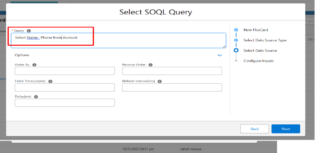 How to use SOQL in FlexCard Show Data