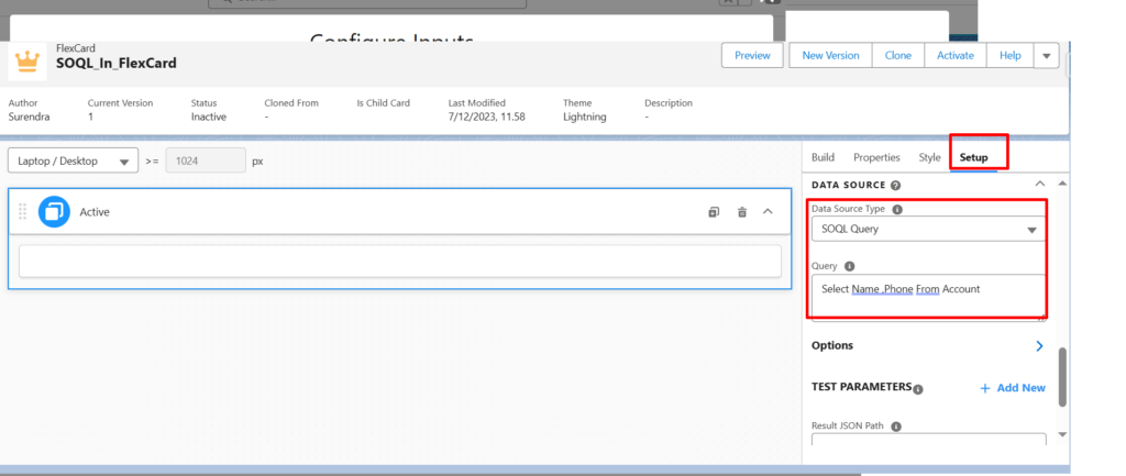 How to use SOQL in FlexCard Show Data