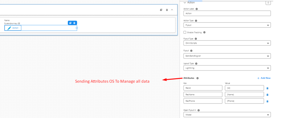 Sending data through flyout