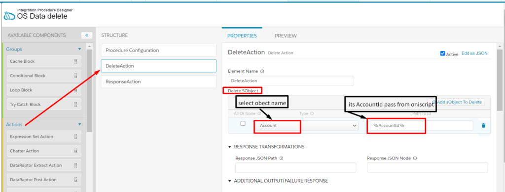 How to delete record in OmniScript through Integration Procedures